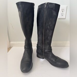 Black Knee-High FRYE Leather Boots